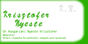 krisztofer nyeste business card